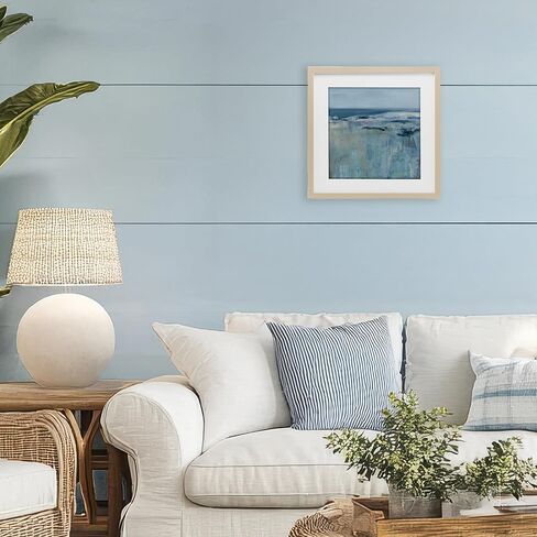 Stupell Industries 'Serene Abstract Pastel Seascape'، طباعة مؤطرة تحت الزجاج، بني، 13 × 13 بوصة، سهلة التعليق وقوية، صنع في الولايات المتحدة الأمريكية، بواسطة كارول روبنسون in Kuwait