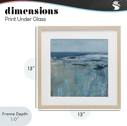 Stupell Industries 'Serene Abstract Pastel Seascape'، طباعة مؤطرة تحت الزجاج، بني، 13 × 13 بوصة، سهلة التعليق وقوية، صنع في الولايات المتحدة الأمريكية، بواسطة كارول روبنسون in Kuwait