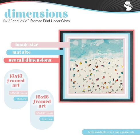 Stupell Industries 'Serene Abstract Pastel Seascape'، طباعة مؤطرة تحت الزجاج، بني، 13 × 13 بوصة، سهلة التعليق وقوية، صنع في الولايات المتحدة الأمريكية، بواسطة كارول روبنسون in Kuwait
