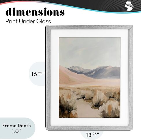 Stupell Industries 'Pastel Desert Solitude'، طباعة مؤطرة تحت الزجاج، رمادي، 13 × 16 بوصة، سهلة التعليق وقوية، صنع في الولايات المتحدة الأمريكية، بواسطة هايدي كونتز in Kuwait