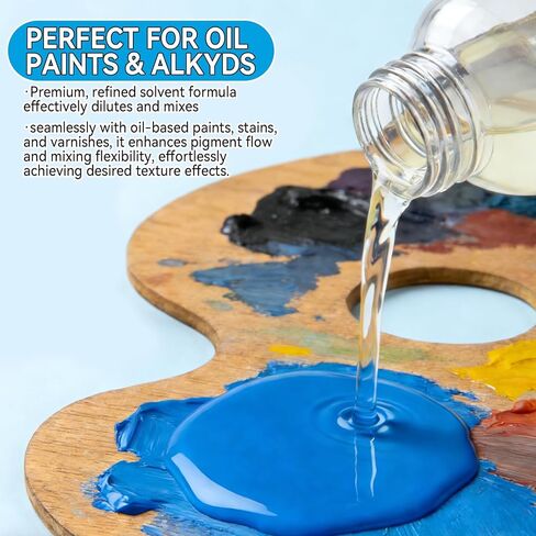 Odorless Mineral Spirits 100ml, Odorless Paint Thinner for Oil Based Paint, Premium Mineral Spirits for Cleaning, Refined Solvent for Artists, Oil Painting Supplies for Studio & Classroom(120g) in Kuwait