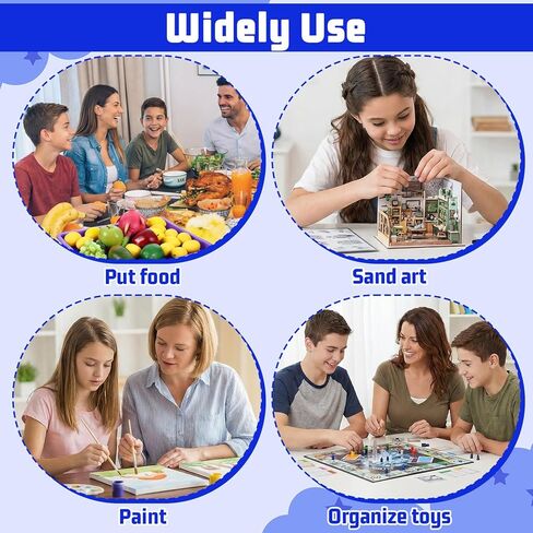 Molain 8 Pack Multicolor Plastic Art Trays, 8 Colors Stackable Activity Crafts Tray 16x12x1 Inch Multicolor Art Serving Tray, Sensory Serving Organizer for DIY Projects, Beads, Painting, Jewelry in Kuwait