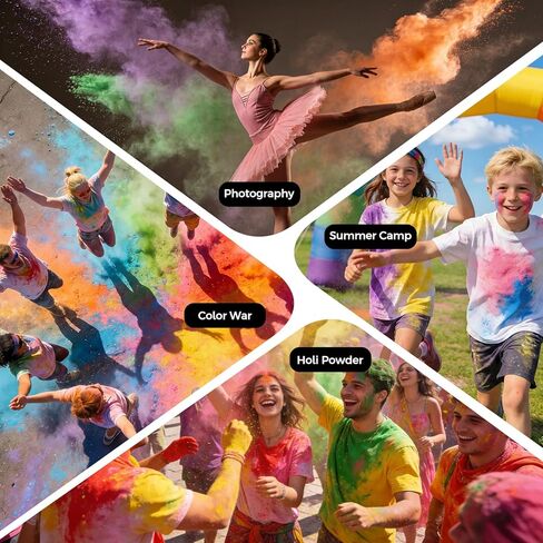 مسحوق Ceya Holi Run، 20 عبوة 3.5 أونصة/100 جم لكل مسحوق رانجولي، مجموعة طلاء طباشير طبيعية متنوعة قابلة للغسل من أجل رانجولي، الكشف عن الجنس، قنابل الدخان، احتفال هولي، المخيم الصيفي، حرب الألوان، التصوير الفوتوغرافي والحفلات in Kuwait