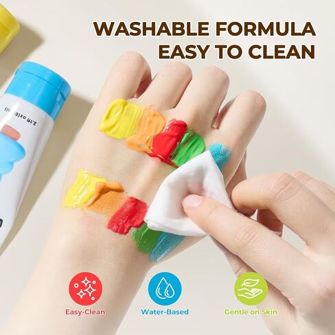 Jar Melo Washable Tempera Paint for Kids Age 4-6, Non-Toxic Toddler Painting Set, Tempera Paints for School Art, Crafts, Finger Paints 8 Colors in Kuwait