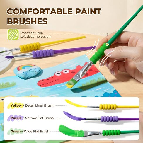 Jar Melo Washable Tempera Paint for Kids Age 4-6, Non-Toxic Toddler Painting Set, Tempera Paints for School Art, Crafts, Finger Paints 8 Colors in Kuwait