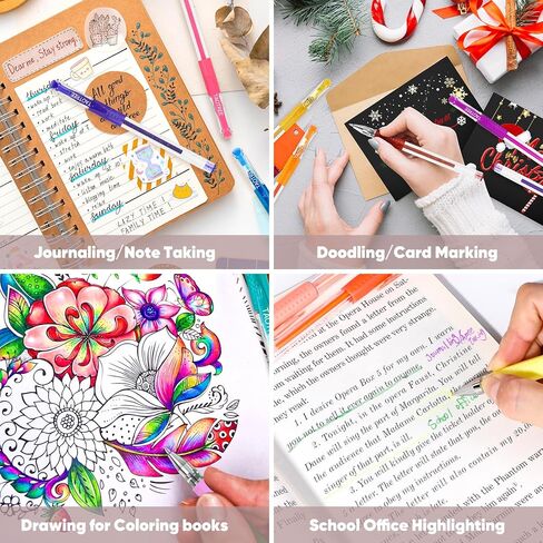 أقلام جل لامعة من Taotree، 32 لونًا من أقلام النيون اللامعة ذات الرأس الرفيع، مجموعة أقلام تحديد فنية برأس رفيع بنسبة 40% من أقلام الجل الملونة بالحبر لكتب التلوين للبالغين، وأقلام الرسم، واللوازم الفنية، ودفتر القصاصات، واليوميات، والتألق in Kuwait