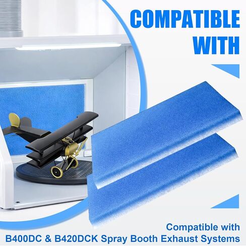 Podoy 5 Pack Airbrush Spray Booth Filters, Double-Layer Paint Booth Filters Compatible with Master B400DC & B420DCK 16" × 7-1/4" in Kuwait