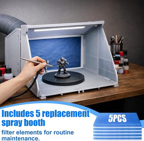 Podoy 5 Pack Airbrush Spray Booth Filters, Double-Layer Paint Booth Filters Compatible with Master B400DC & B420DCK 16" × 7-1/4" in Kuwait