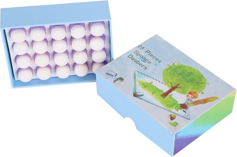 Finger Sponge Dauber, Reusable Art Craft Sponge Tool for Ink Chalk Paint Stamping, Ideal for Artists Kids DIY Projects, Plastic Sponge Material 2.9cm Length Pack of 20 in Kuwait