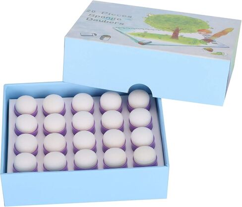 Finger Sponge Dauber, Reusable Art Craft Sponge Tool for Ink Chalk Paint Stamping, Ideal for Artists Kids DIY Projects, Plastic Sponge Material 2.9cm Length Pack of 20 in Kuwait
