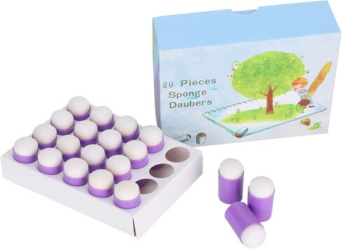 Finger Sponge Dauber, Reusable Art Craft Sponge Tool for Ink Chalk Paint Stamping, Ideal for Artists Kids DIY Projects, Plastic Sponge Material 2.9cm Length Pack of 20 in Kuwait