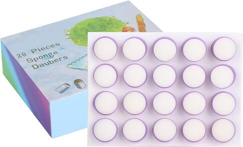 Finger Sponge Dauber, Reusable Art Craft Sponge Tool for Ink Chalk Paint Stamping, Ideal for Artists Kids DIY Projects, Plastic Sponge Material 2.9cm Length Pack of 20 in Kuwait