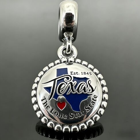 Texas Exclusive Travel Charm Necklace,925 Sterling Silver Charms,fits Bracelets Necklace Travel Souvenirs Pendant Bead Charms Jewelry Present for Family Friends in Kuwait
