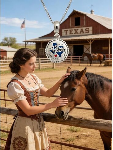 Texas Exclusive Travel Charm Necklace,925 Sterling Silver Charms,fits Bracelets Necklace Travel Souvenirs Pendant Bead Charms Jewelry Present for Family Friends in Kuwait
