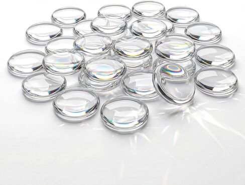 30 Pieces 50mm Round Clear Glass Dome Cabochons, Non-Calibrated Round for Jewelry Making,Photo Cameo Pendants, Necklaces DIY Crafts in Kuwait
