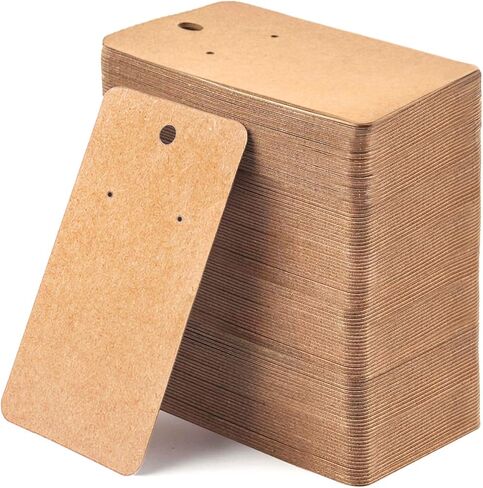 WeLiu Earring Card Holder 256 Pack Display Cards Hanging Earring, Kraft Paper Tags for DIY Ear Studs and Earrings, 3.5 x 2 Inches (Brown) in Saudi Arabia