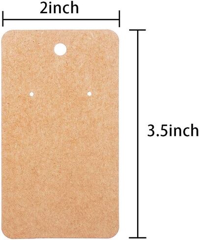 WeLiu Earring Card Holder 256 Pack Display Cards Hanging Earring, Kraft Paper Tags for DIY Ear Studs and Earrings, 3.5 x 2 Inches (Brown) in Saudi Arabia