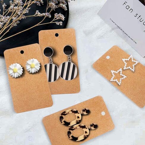 WeLiu Earring Card Holder 256 Pack Display Cards Hanging Earring, Kraft Paper Tags for DIY Ear Studs and Earrings, 3.5 x 2 Inches (Brown) in Saudi Arabia