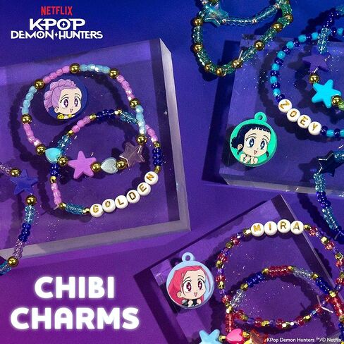 Kpop Demon Hunters™ Friendship Bracelet Kit, 3-Pack, Rumi, Mira & Zoey Bracelet Making Kits, Beads for Jewelry Making, Kpop Charms & Travel-Friendly Bead Case, Official K Pop Demon Hunters Merch in Kuwait