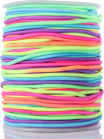 KONMAY 1.0mm Stretchy Bracelet String, Elastic Beading Cord for Pony Beads, Kandi Bracelets, Necklaces & DIY Crafts, Mixed, 50 Yards Each in Kuwait