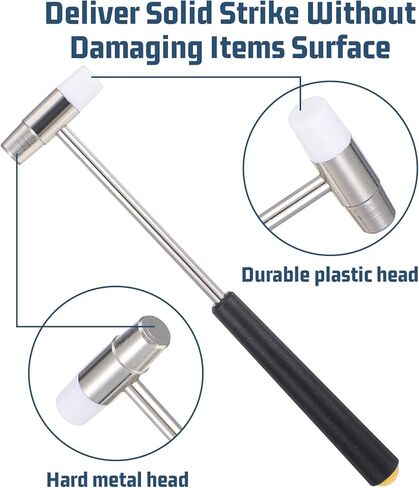 Dual Head Jewelry Hammer,7 Inches Fret Hammer Lightweight Small Mallet Mini Craft Hammers for DIY Crafts,Watches,Tuning,Jewelry Making,Woodworking,Musical Instruments in Kuwait