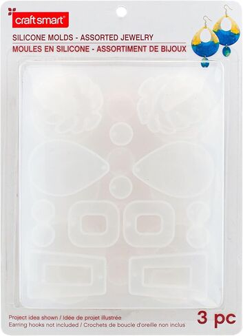 Craft Smart Mixed Jewelry Silicone Mold Set – 3 Clear Molds per Set for DIY Resin Projects, Flexible & Reusable, 12 Pack (36 Molds Total) in Kuwait