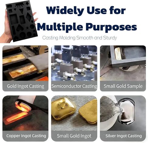 Graphite Casting Mold, 20-Hole Ingot Mold for Gold Silver Aluminum Copper Brass Melting - Heat Resistant Crucible Tool for Jewelry Making, Metal Casting, Refining Supplies in Kuwait