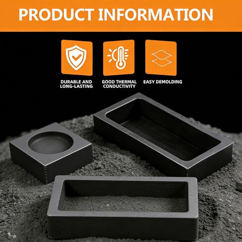 4Pcs 1kg Graphite Ingot Molds for Gold Silver Copper Aluminum Metal Melting Casting Refining Tools in Kuwait