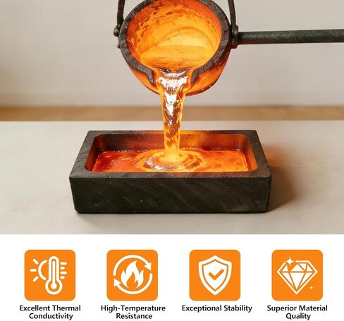 4Pcs 1kg Graphite Ingot Molds for Gold Silver Copper Aluminum Metal Melting Casting Refining Tools in Kuwait