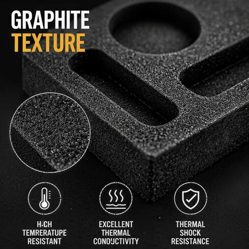 2-Piece Graphite Ingot Mold Set, Includes 5-Hole and 6-Hole Casting Moulds, Ideal for Metal Casting, Gold and Silver Jewelry Making Tools in Kuwait
