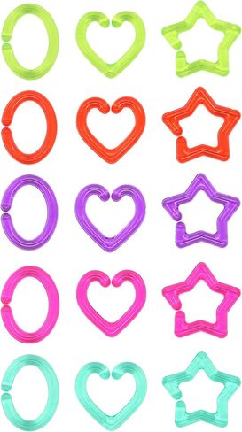 وصلات سلسلة Creatology Rainbow Heart، Star & Circle - 15 مم - 18 مم وصلات أشكال متنوعة لصناعة المجوهرات والحرف اليدوية والمشروعات اليدوية، 12 عبوة in Kuwait