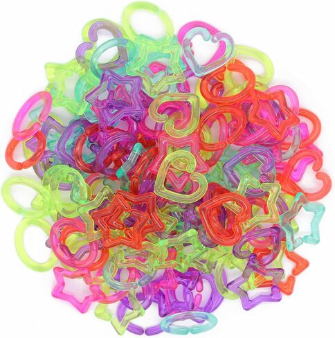 وصلات سلسلة Creatology Rainbow Heart، Star & Circle - 15 مم - 18 مم وصلات أشكال متنوعة لصناعة المجوهرات والحرف اليدوية والمشروعات اليدوية، 12 عبوة in Kuwait