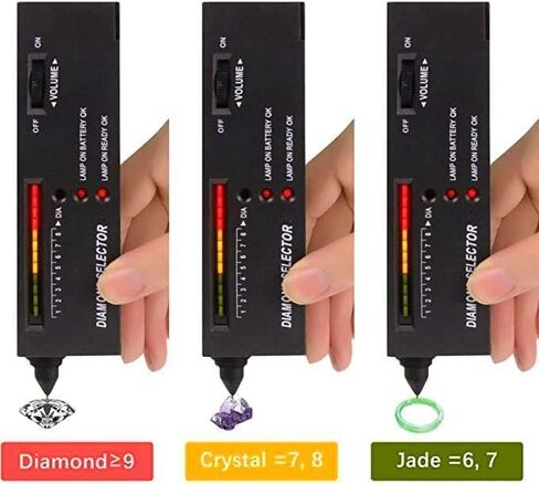 جهاز اختبار Diamond SE - كاشف احترافي للماس والمويسانتي، نتائج في ثانيتين مع تنبيه LED/صوت، جهاز اختبار الأحجار الكريمة المحمول للمجوهرات ومحلات الرهن والاستخدام المنزلي (يتضمن الحافظة والبطاريات) in Kuwait