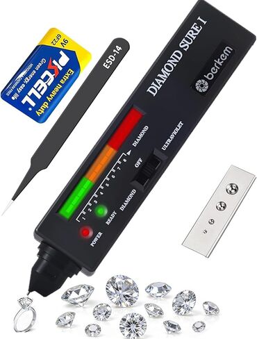 High Accuracy Professional Diamond Tester Pen with 365nm UV Light & Thermal Sensor – Fast 0.5s Detection,Diamond Tester, Professional Jewelers' Gemstone Detector (Diamond Tester Pen) in Kuwait