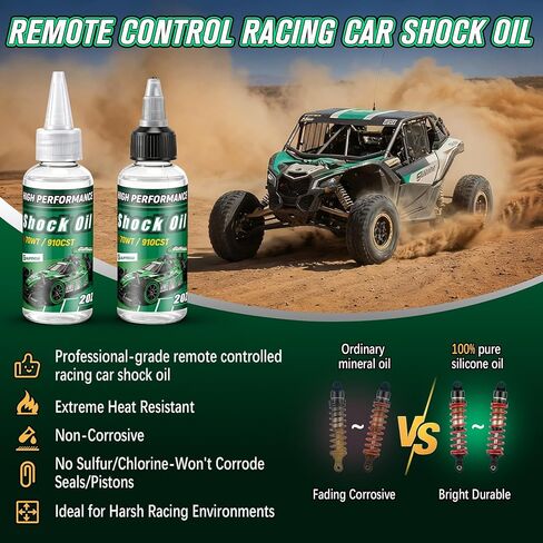 زجاجتان من زيت الصدمات السيليكون للسباق 70WT 910CST 2OZ، زيت الصدمات للسيارة RC لتشحيم السيارات التي يتم التحكم فيها عن بعد وجميع أنواع المركبات، أجزاء خيار السيارة الكهربائية/الشاحنة، لا تتبخر in Kuwait