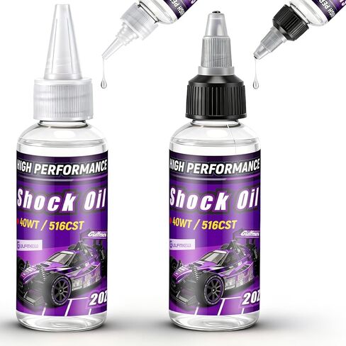 2 Bottles Racing Silicone Shock Oil 40WT 500CST 2OZ, RC Car Shock Oil for Lubricating R/C Radio Controlled Cars and All Types of Vehicles, Electric Car/Truck Option Parts, Does Not Evaporate in Kuwait