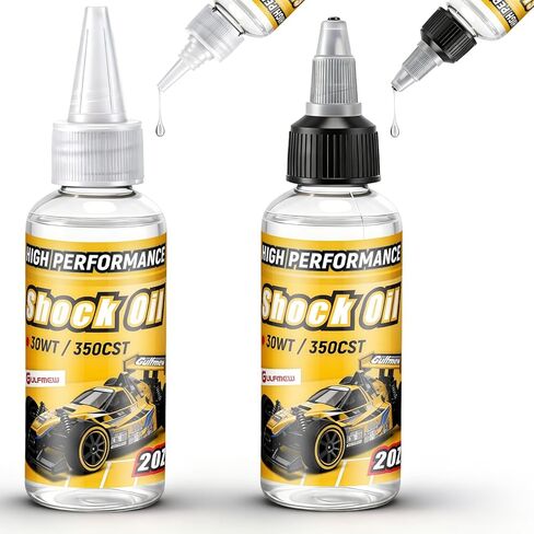 زجاجتان من زيت الصدمات السيليكون للسباق 30WT 350CST 2OZ، زيت صدمة السيارة RC لتشحيم السيارات التي يتم التحكم فيها عن طريق راديو R/C وجميع أنواع المركبات، أجزاء خيار السيارة الكهربائية/الشاحنة، لا تتبخر in Kuwait