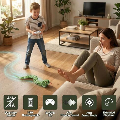التحكم عن بعد ثعبان برمائية RC ثعبان لعبة ألعاب داخلية في الهواء الطلق حفلة مزحة ألعاب حمام السباحة للأطفال هدايا عيد ميلاد للبنين الفتيات الذين تتراوح أعمارهم بين 5-8 8-13 in Kuwait