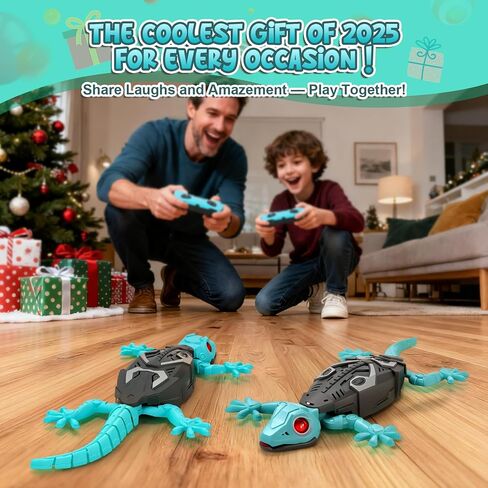 Wall Climbing Gecko, Remote Control Electric Lizard Toy Funny Prank Toys, Floor & Wall Crawling, Glowing Eyes, Upgrade Low Noise, Rechargeable Boys Gifts for Kids 3 4 6+ Year Old in Kuwait