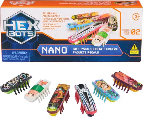 HEX Bots Nano 6 Pack, 4 Nano Bots with 2 Bonus Flash Nano, Sensory Toys for Kids & Cats with Vibration Technology, Insect Toys & Mini Robot Toy for Kids Ages 3 & Up in Kuwait