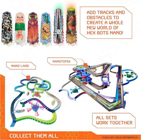HEX Bots Nano 6 Pack, 4 Nano Bots with 2 Bonus Flash Nano, Sensory Toys for Kids & Cats with Vibration Technology, Insect Toys & Mini Robot Toy for Kids Ages 3 & Up in Kuwait