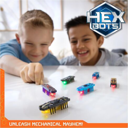 HEX Bots Nano 6 Pack, 4 Nano Bots with 2 Bonus Flash Nano, Sensory Toys for Kids & Cats with Vibration Technology, Insect Toys & Mini Robot Toy for Kids Ages 3 & Up in Kuwait
