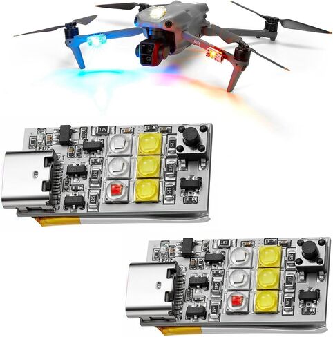 مصباح ستروب بدون طيار متوافق مع إدارة الغذاء والدواء الأمريكية من NovaStrobe، 6 مصابيح Cree LED 1000 لومن، 4 ألوان (أبيض، أحمر، أخضر، أزرق)، يناسب DJI Mini، Neo، Mavic، Air، Avata، Flip (قطعتان) in Kuwait