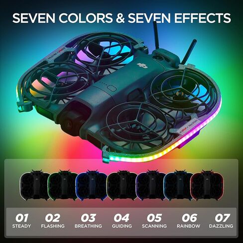 Neo2Halo LED Light Strip for DJI Neo 2, Multi-Color Dynamic Modes Brings Stunning Aerial Light Shows, Bottom Light Illumination Ensures Position Stability in Darkness in Kuwait