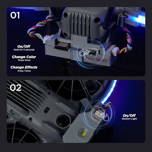 Neo2Halo LED Light Strip for DJI Neo 2, Multi-Color Dynamic Modes Brings Stunning Aerial Light Shows, Bottom Light Illumination Ensures Position Stability in Darkness in Kuwait