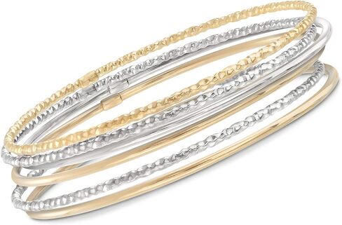 Ross-Simons Two-Tone Sterling Silver Jewelry Set: 6 Bangle Bracelets in Saudi Arabia
