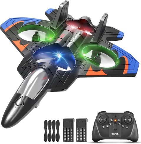 RC Planes for Kids Adults, Foam Remote Control Airplane Jet Helicopter Drone Toys for Kids Adults 8-12 12-16, Remote Control Plane Airplane Toys with Led Lights, 360° Flip Stunt Rotation in Saudi Arabia