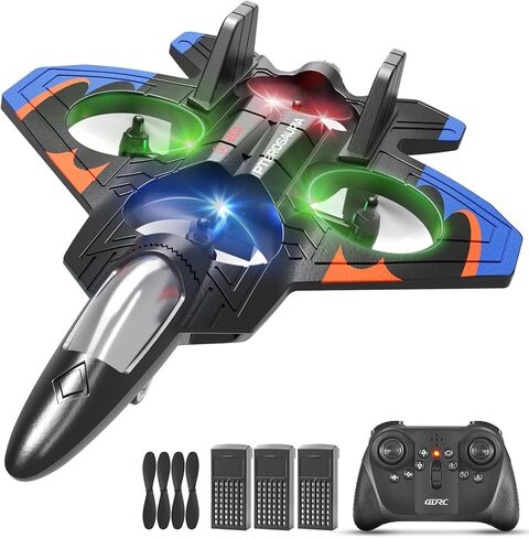 RC Planes for Kids Adults, Foam Remote Control Airplane Jet Helicopter Drone Toys for Kids Adults 8-12 12-16, Remote Control Plane Airplane Toys with Led Lights, 360° Flip Stunt Rotation in Saudi Arabia