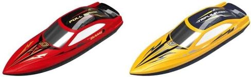 DEERC 2-Pack RC Boats للأطفال، قارب سريع للتحكم عن بعد مع بطاريات 4 × 1200 مللي أمبير في الساعة، وقت تشغيل 120 دقيقة، 7 وضع أضواء LED، استرداد الحجم الكبير، سباق 2.4 جيجا هرتز، لعبة حمام السباحة والبحيرة in Kuwait