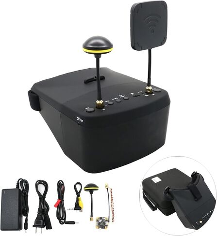 HTLNUZD EV800D FPV Goggles 5.8G 40CH 5" Screen Built-in DVR Battery Antenna for Analog FPV Drone RC Car Airplane in Kuwait
